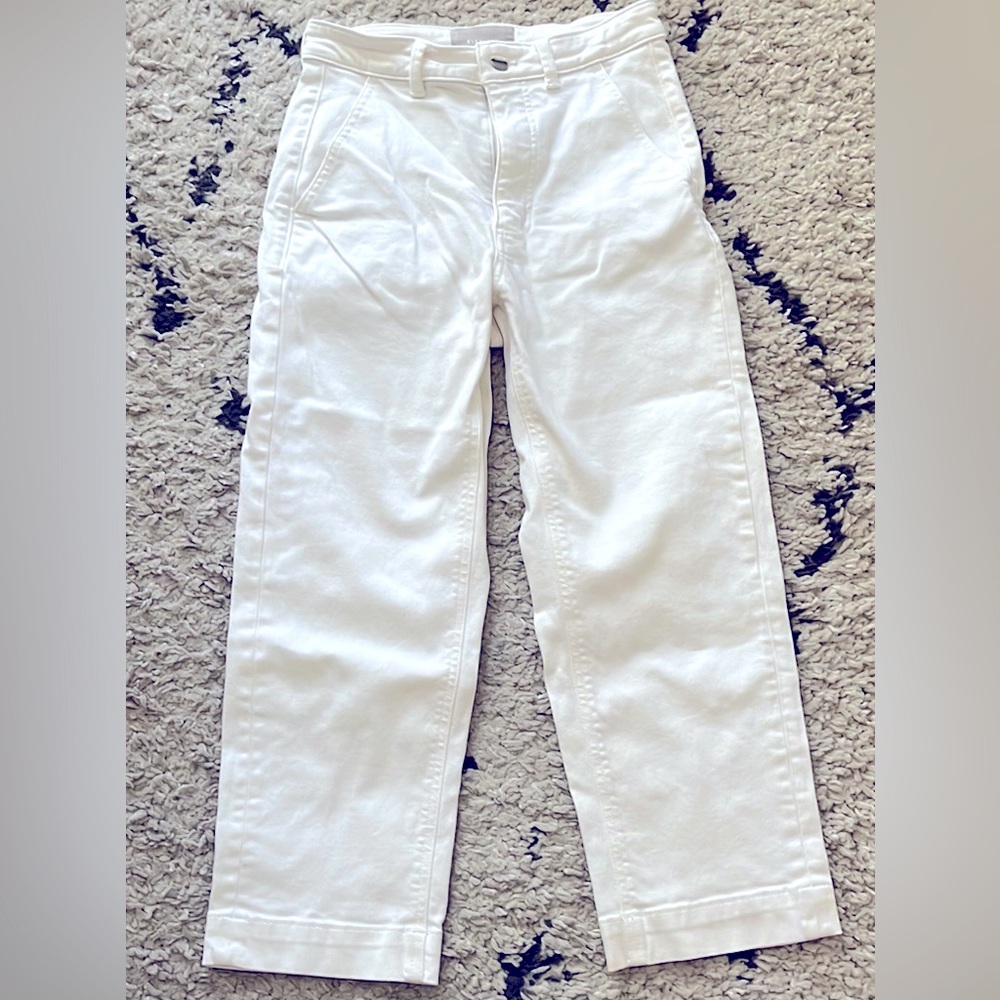 Straight leg crop bone color